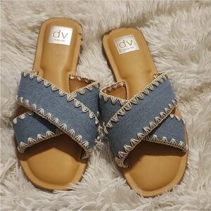 NEW DV by Dolce Vita Denim & Cream Sandals